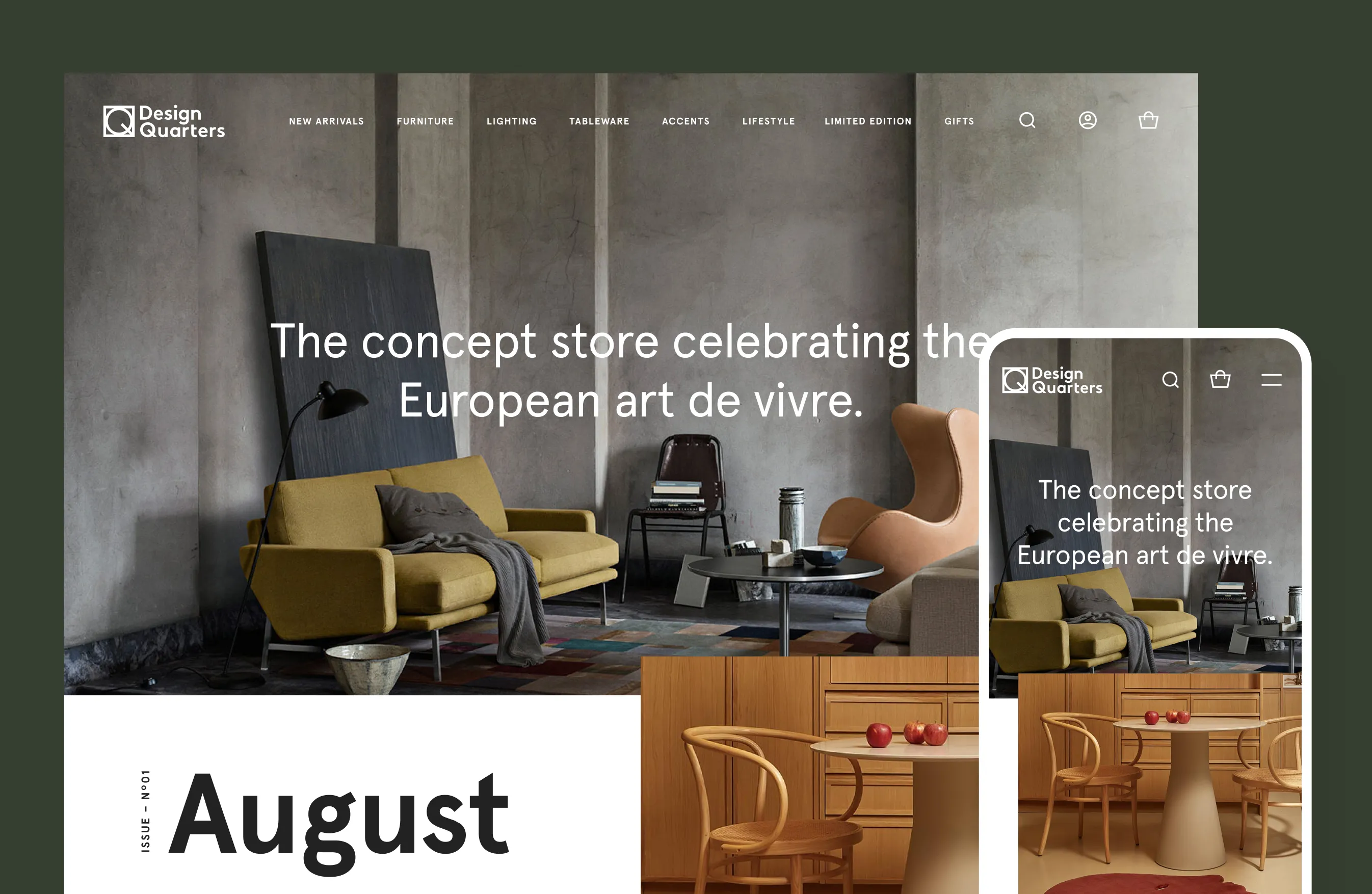 Homepage leading with full-width product photography