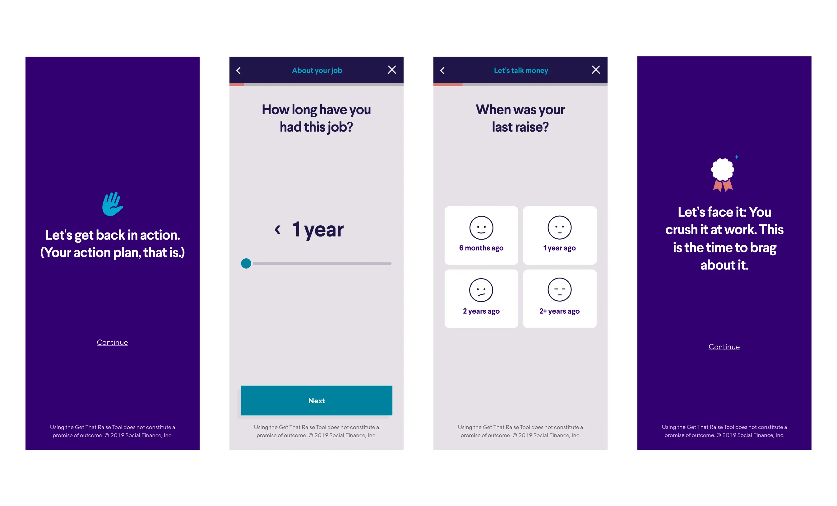 Quiz question screen with salary input