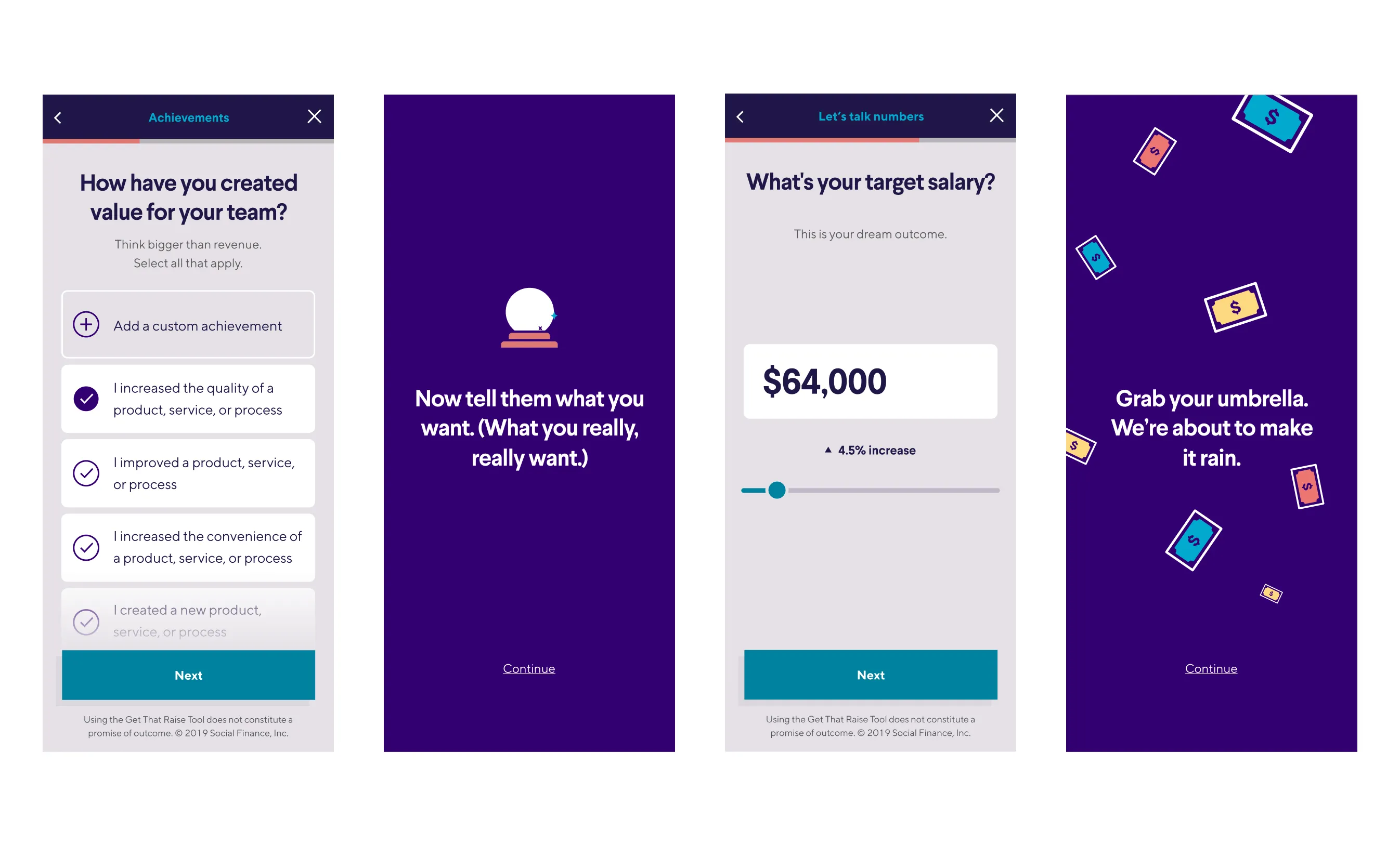 Quiz results screen