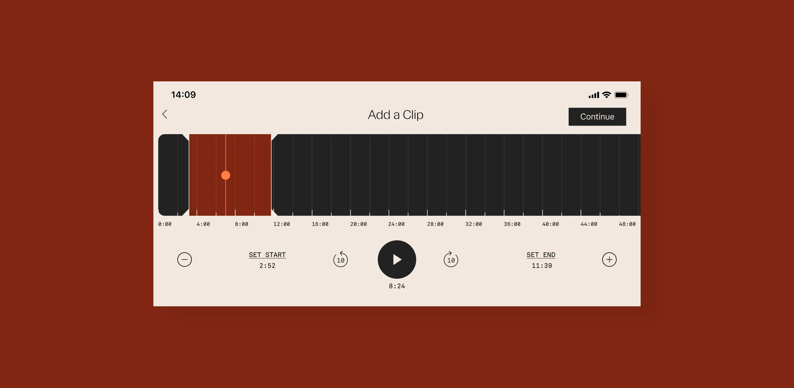 The landscape clipper tool for precise drag-and-trim editing