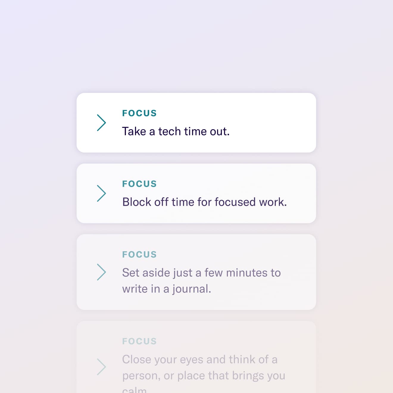 Microsteps, Thrive's small daily habit prompts