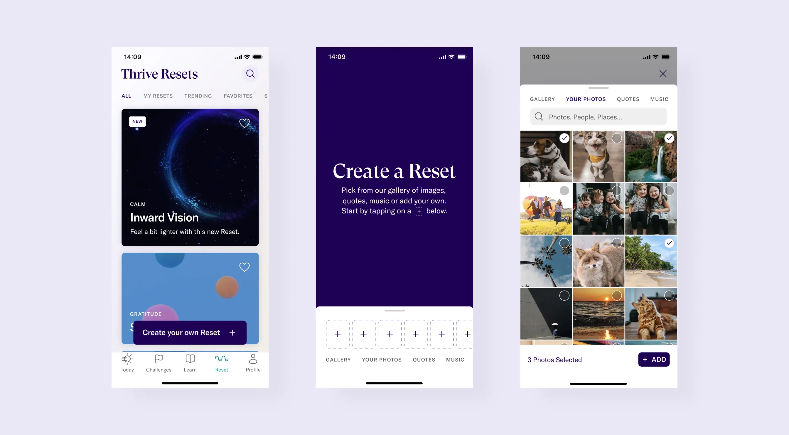 Building a Thrive Reset from personal photos