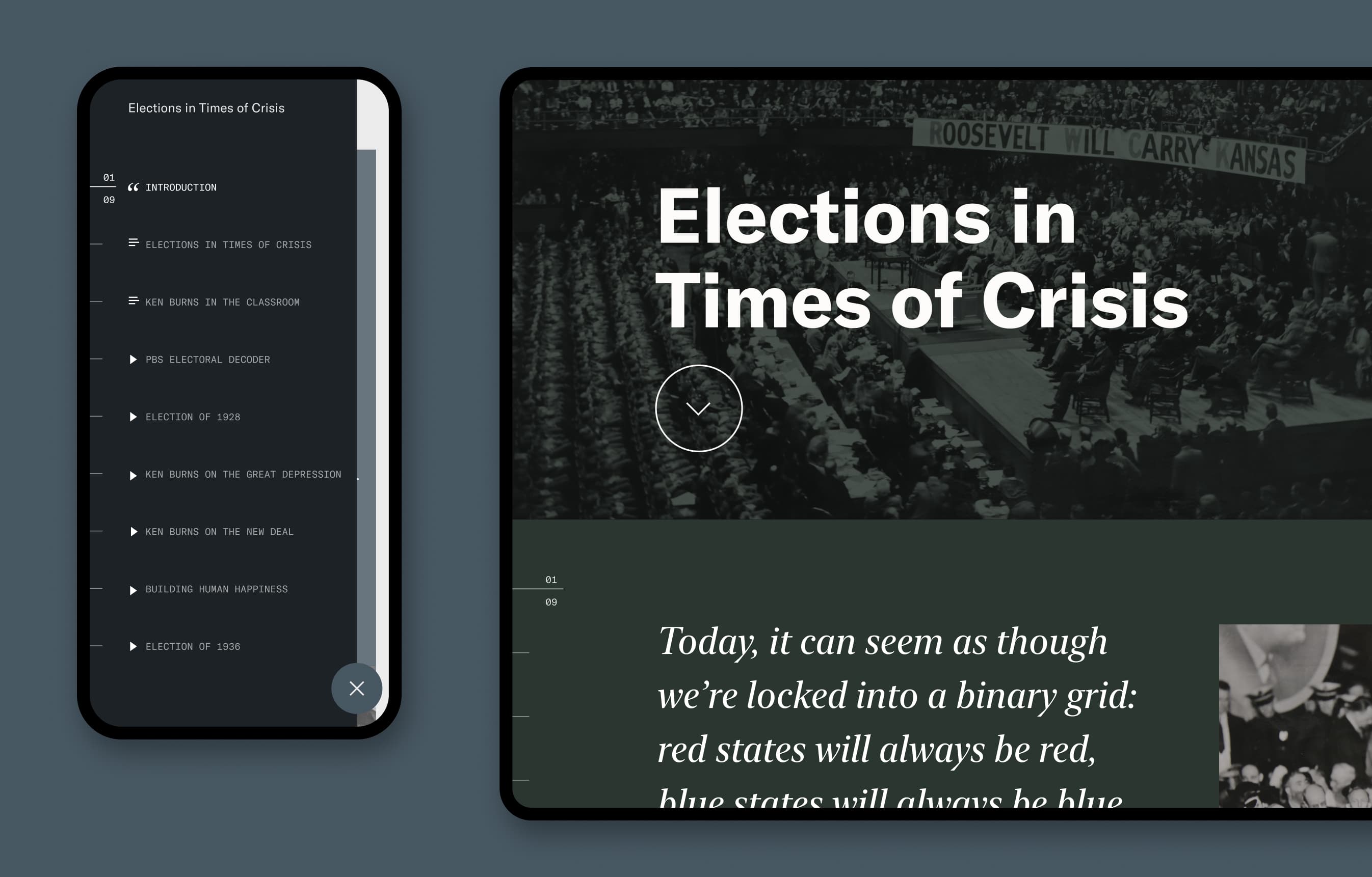 Content navigation with format icons