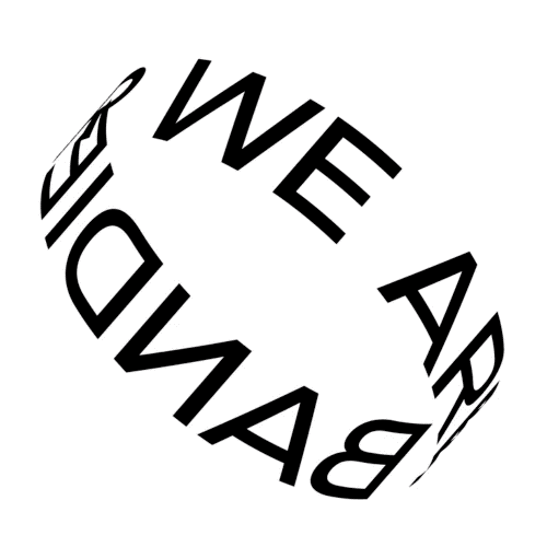 Rotating badge animation reading “We Are Bandier”